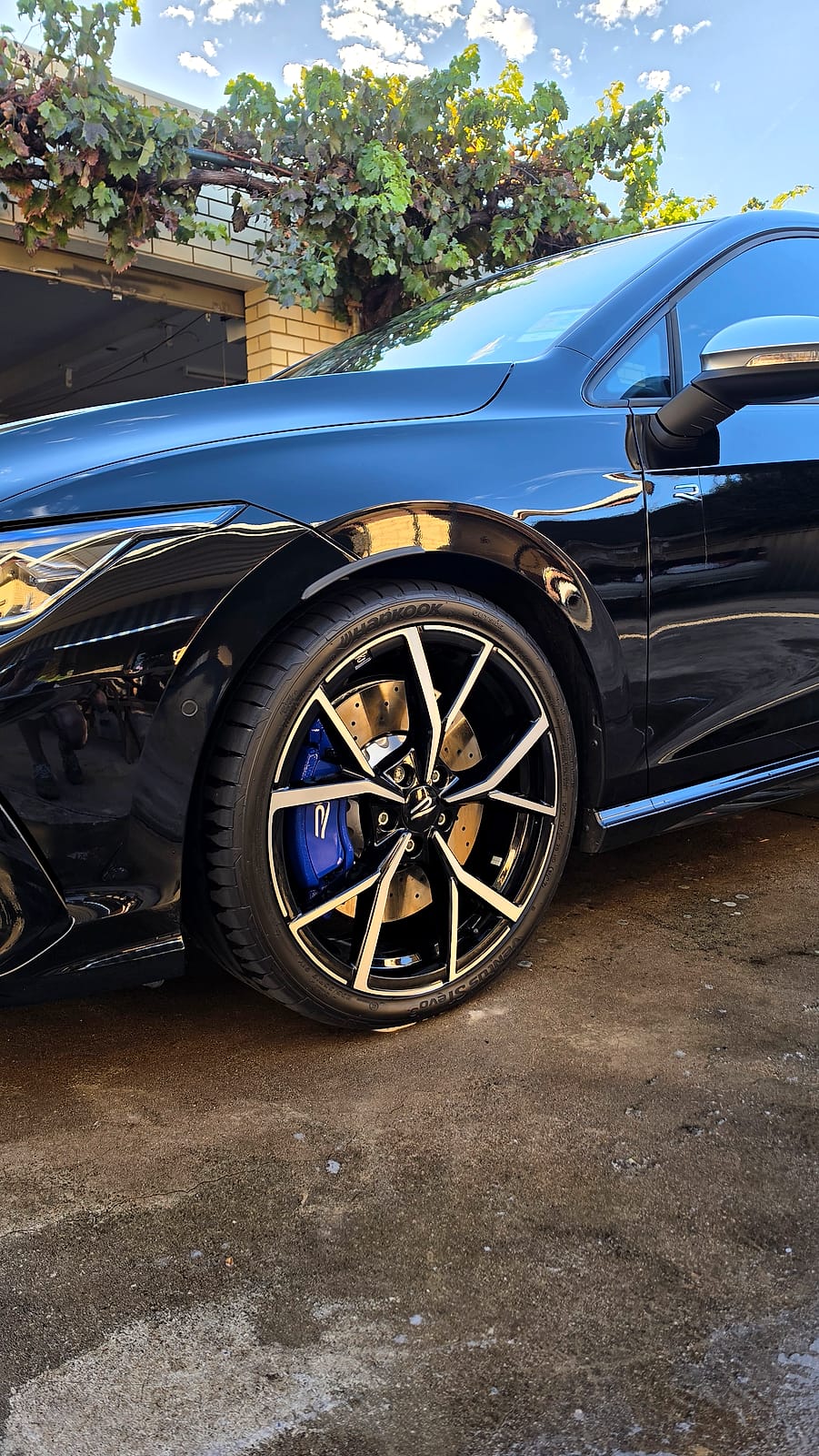 Detailed alloy wheel with fresh tyre shine